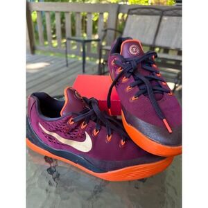 Nike Kobe IX 9 EM Basketball Shoes Low Top Purple Orange Unisex Size‎ 7 Youth